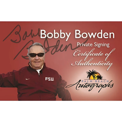 Bobby Bowden autographed Florida State FSU photo in maroon jacket