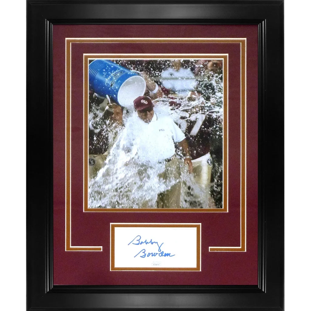 Bobby Bowden autographed Florida State Seminoles Gatorade dunk Signature Series frame