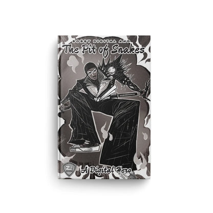 Monochrome comic book cover with action scene from Bobby Digital by Vasilis Lolos