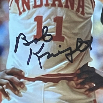 Bobby Knight signed Indiana Hoosiers 8x10 photo with Isiah Thomas