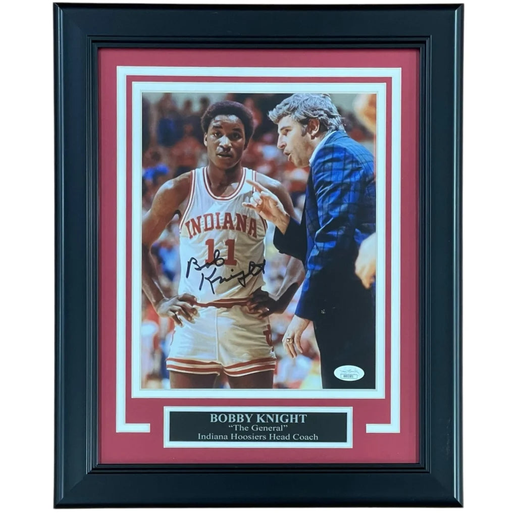 Bobby Knight autographed Indiana Hoosiers 8x10 photo with Isiah Thomas