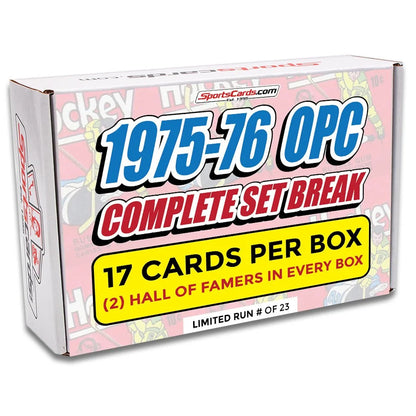 1975-76 OPC Hockey Complete Set Break with Bobby Orr and Hall of Famers, limited run