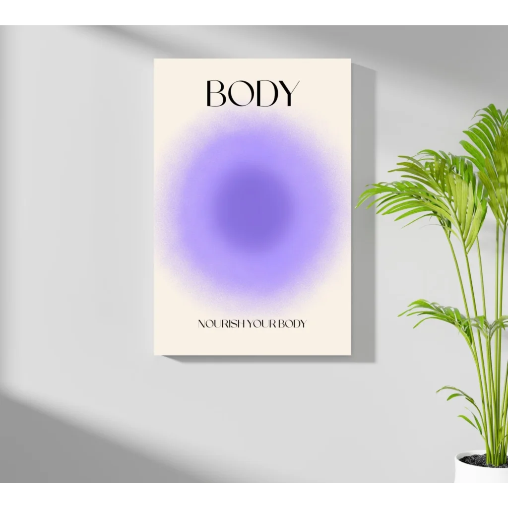 Cream-colored gradient purple body nourish insigne aluminum prints wall art
