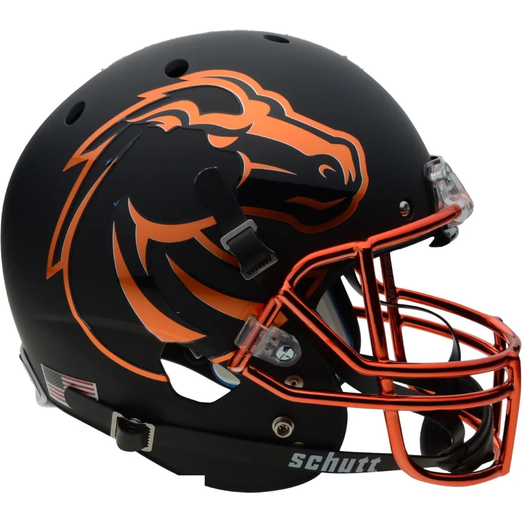 Boise State Broncos Halloween alternative black helmet with orange horse logo