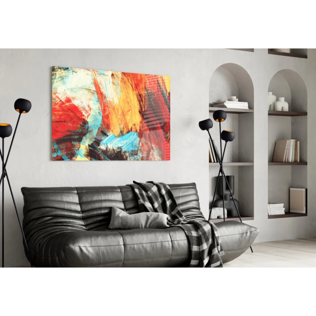 Bold Abstract Canvas Wall Art with Explosive Color Energy | Contemporary Home Wall Art | vintageantiquesgifts.com