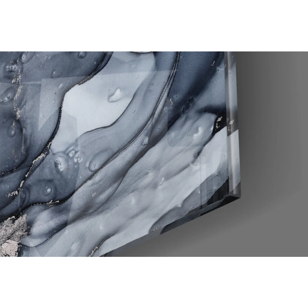 Bold black and white abstract wall art canvas with glossy finish