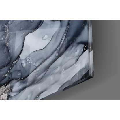 Bold black and white abstract wall art canvas with glossy finish