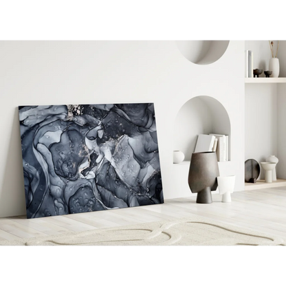 Bold black and white abstract canvas wall art print