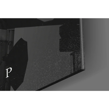 Bold Cigar Man black and white glass wall art with classic umbrella