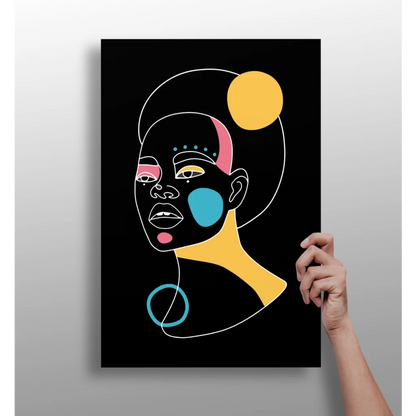 Bold Geometric Face Art on Sleek Aluminum Canvas | Insigneart USA | vintageantiquesgifts.com