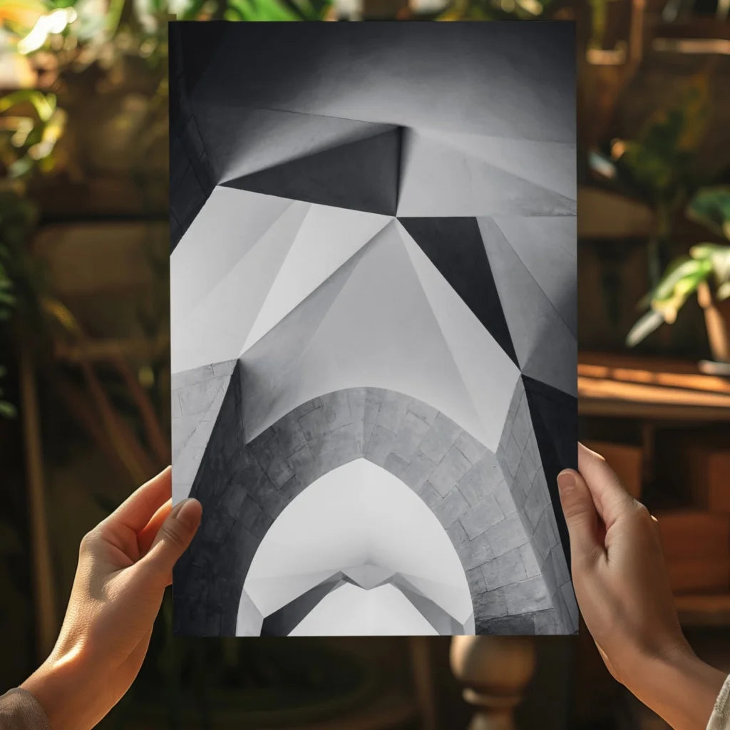 Bold black and white geometric Stormtrooper canvas wall art poster