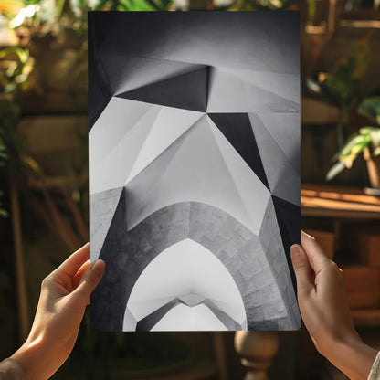 Bold black and white geometric Stormtrooper canvas wall art poster