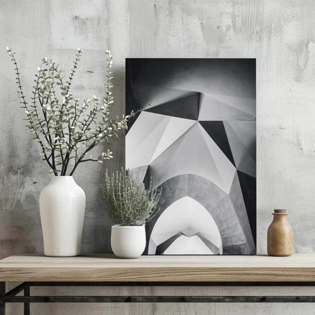 Bold black and white geometric Stormtrooper canvas wall art print
