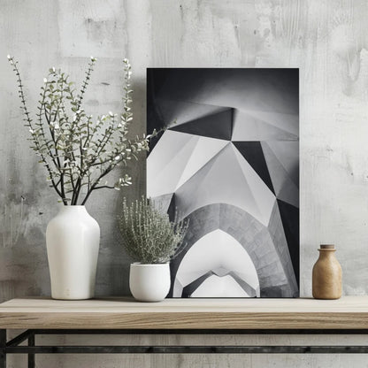 Bold black and white geometric Stormtrooper canvas wall art print