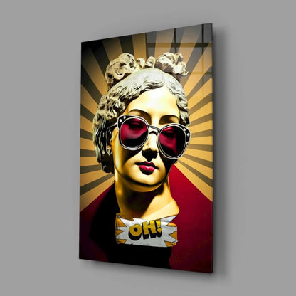 Bold Pop Art Glass Wall Art with Marilyn Monroe, Frida Kahlo, Gold Sunglasses