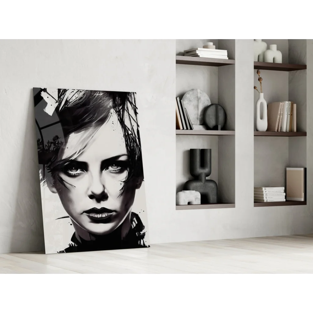 Bold black and white pop art portrait canvas wall art for modern spaces