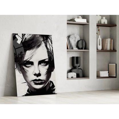 Bold black and white pop art portrait canvas wall art for modern spaces
