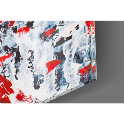 Bold Red Lady abstract canvas wall art with red, black, white brushstrokes