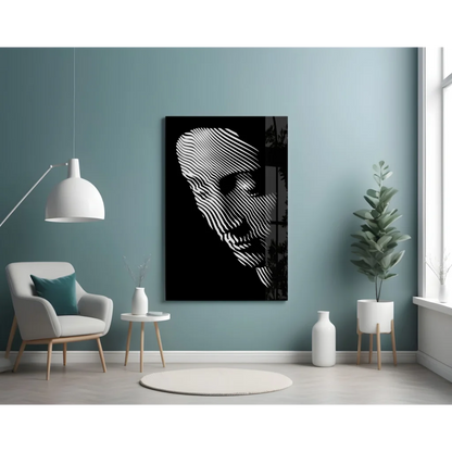 Bold Striped Face Abstract Canvas Wall Art | Contemporary Home Wall Art | vintageantiquesgifts.com