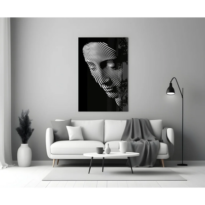 Bold Striped Face Abstract Canvas Wall Art | Modern Wall Art Decor | vintageantiquesgifts.com