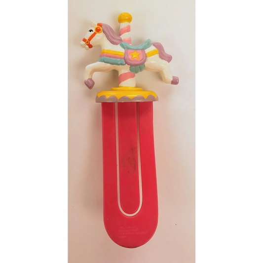 Book Buddies Carousel bookmark with striped foam horse pool noodle toy