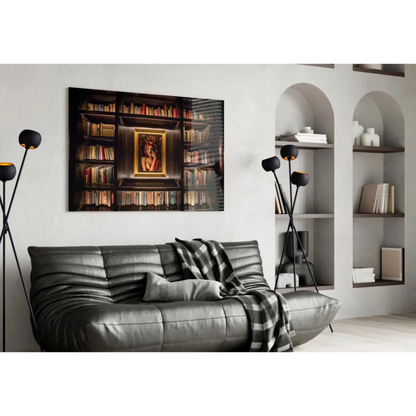 Marilyn Monroe Bookshelf Glass Wall Art with Golden Frame | Contemporary Home Wall Art | vintageantiquesgifts.com