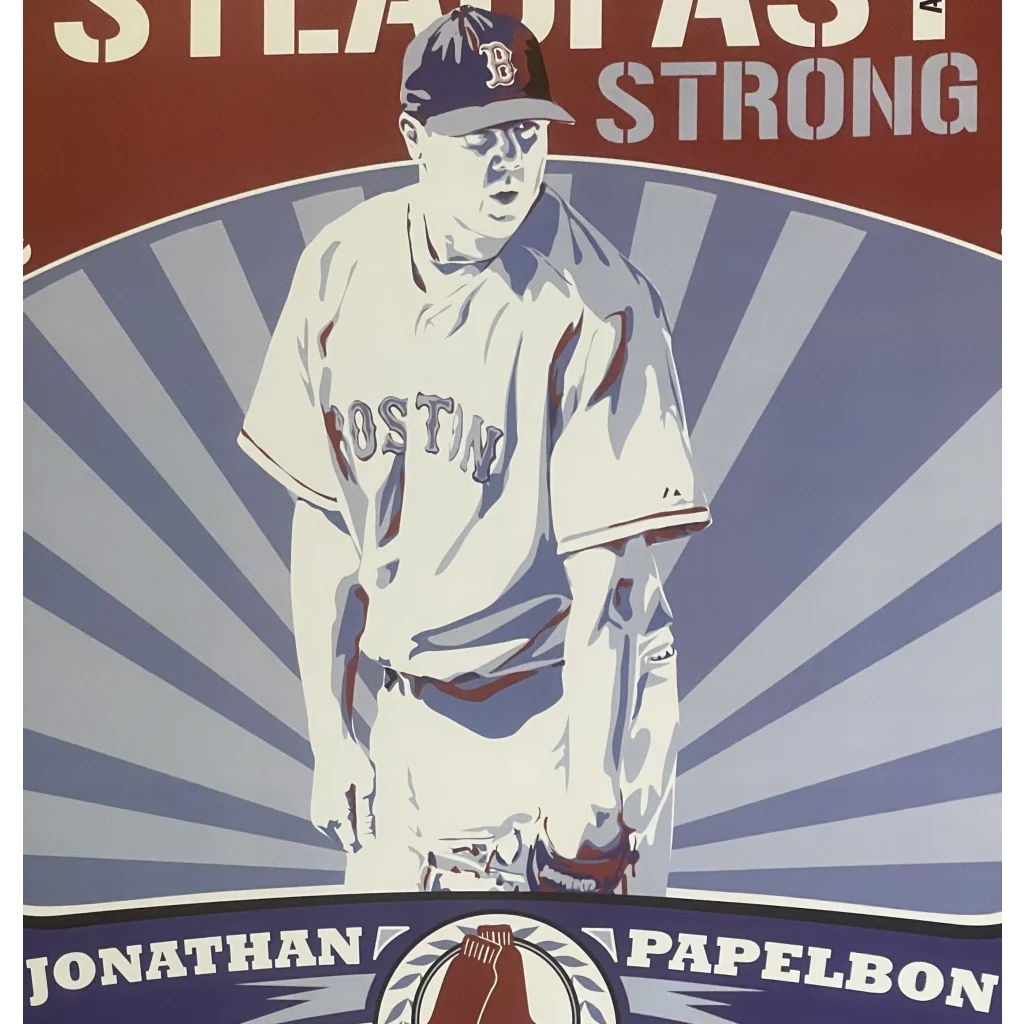 ⚾ MLB Boston Red Sox Dunkin’ Poster Steadfast and Strong Jonathan Papelbon! Vintage Advertisements Antique