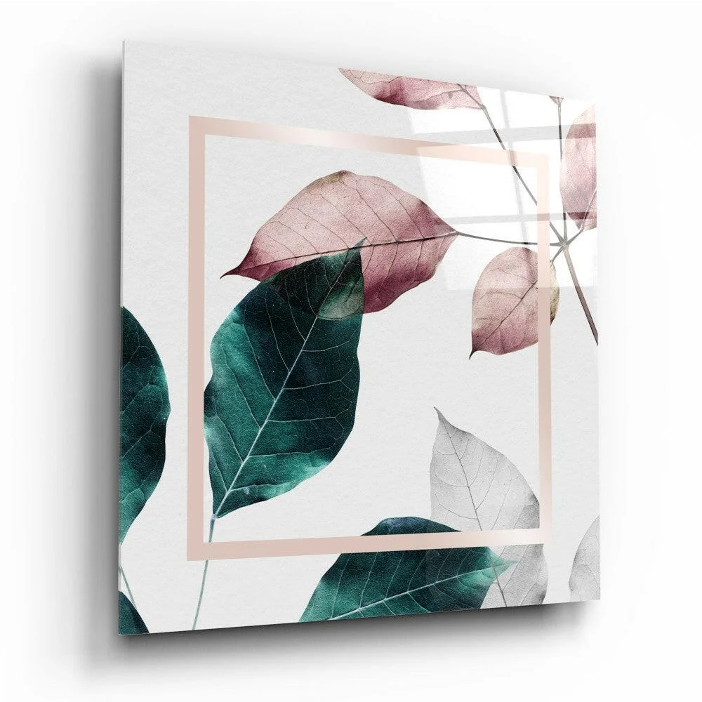Botanical Glass Wall Art with Rose Gold Frame | Insigneart USA | vintageantiquesgifts.com