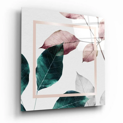 Botanical Glass Wall Art with Rose Gold Frame | Insigneart USA | vintageantiquesgifts.com