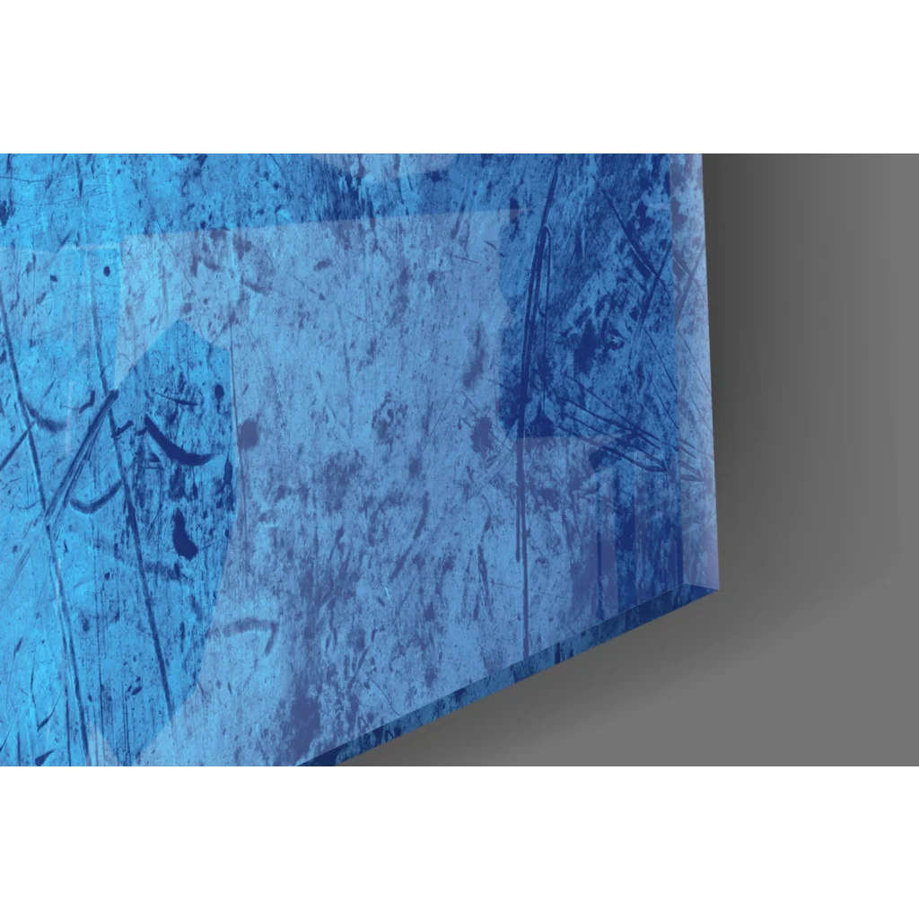 Blue Botswana flag wall art canvas print with textured metallic accents