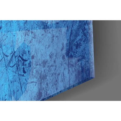 Blue Botswana flag wall art canvas print with textured metallic accents