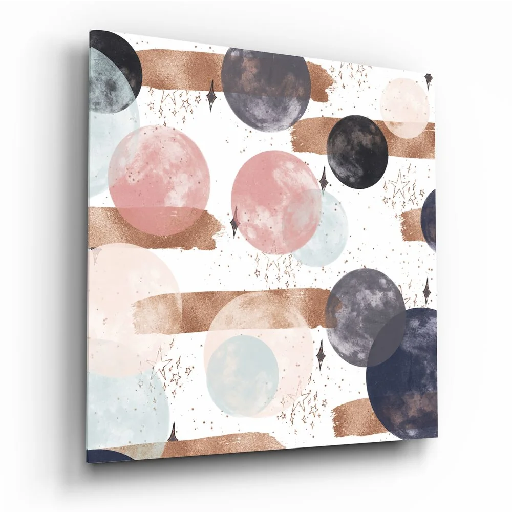 Celestial Dreams Tempered Glass Wall Art with Copper Accents | Insigneart USA | vintageantiquesgifts.com