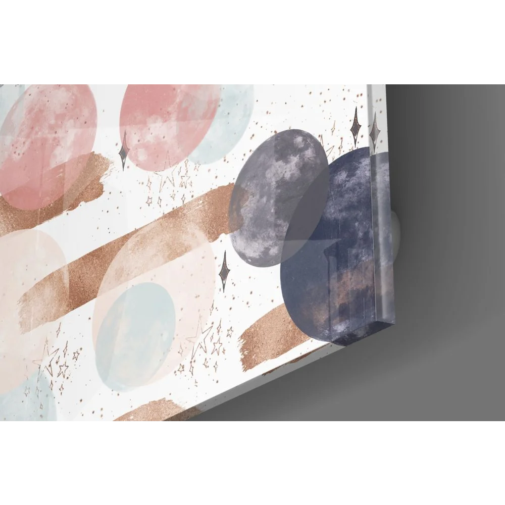 Celestial Dreams Tempered Glass Wall Art with Copper Accents | Modern Wall Art Decor | vintageantiquesgifts.com