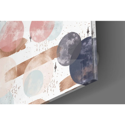 Celestial Dreams Tempered Glass Wall Art with Copper Accents | Modern Wall Art Decor | vintageantiquesgifts.com