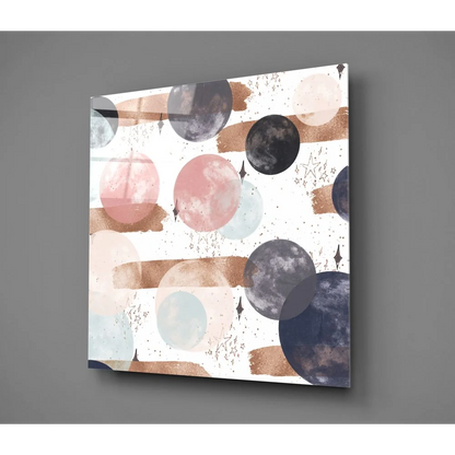 Celestial Dreams Tempered Glass Wall Art with Copper Accents | Glass Wall Art Print | vintageantiquesgifts.com