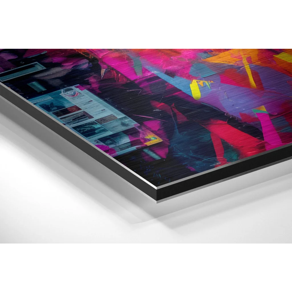 Neon Boxing Fighter Print on Brushed Aluminium Dibond | Glass Wall Art Print | vintageantiquesgifts.com