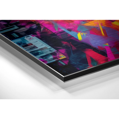 Neon Boxing Fighter Print on Brushed Aluminium Dibond | Glass Wall Art Print | vintageantiquesgifts.com