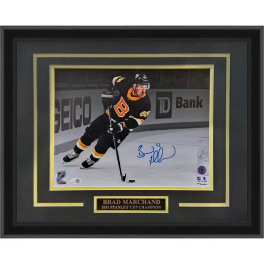 Brad Marchand autographed Boston Bruins deluxe framed 11x14 photo