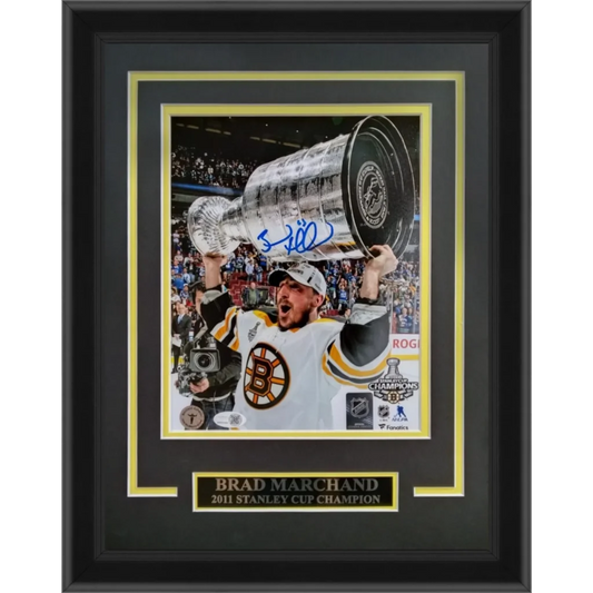 Brad Marchand signed Boston Bruins Stanley Cup deluxe framed photo