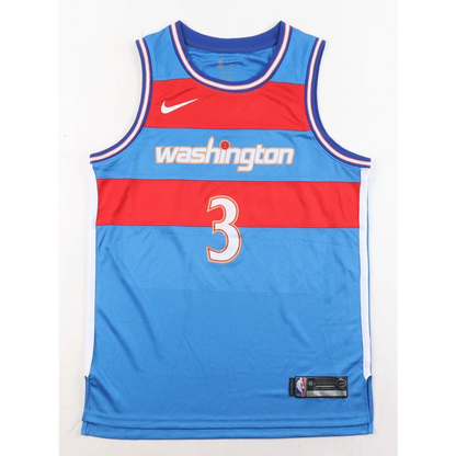 Blue, red, and white Bradley Beal signed Wizards jersey with number 3 for sale