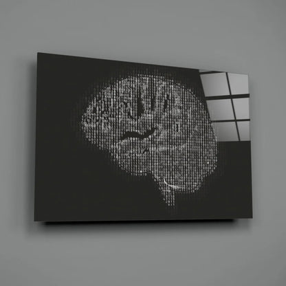 Binary Brain Canvas Wall Art in Striking Black and White | Glass Wall Art Print | vintageantiquesgifts.com