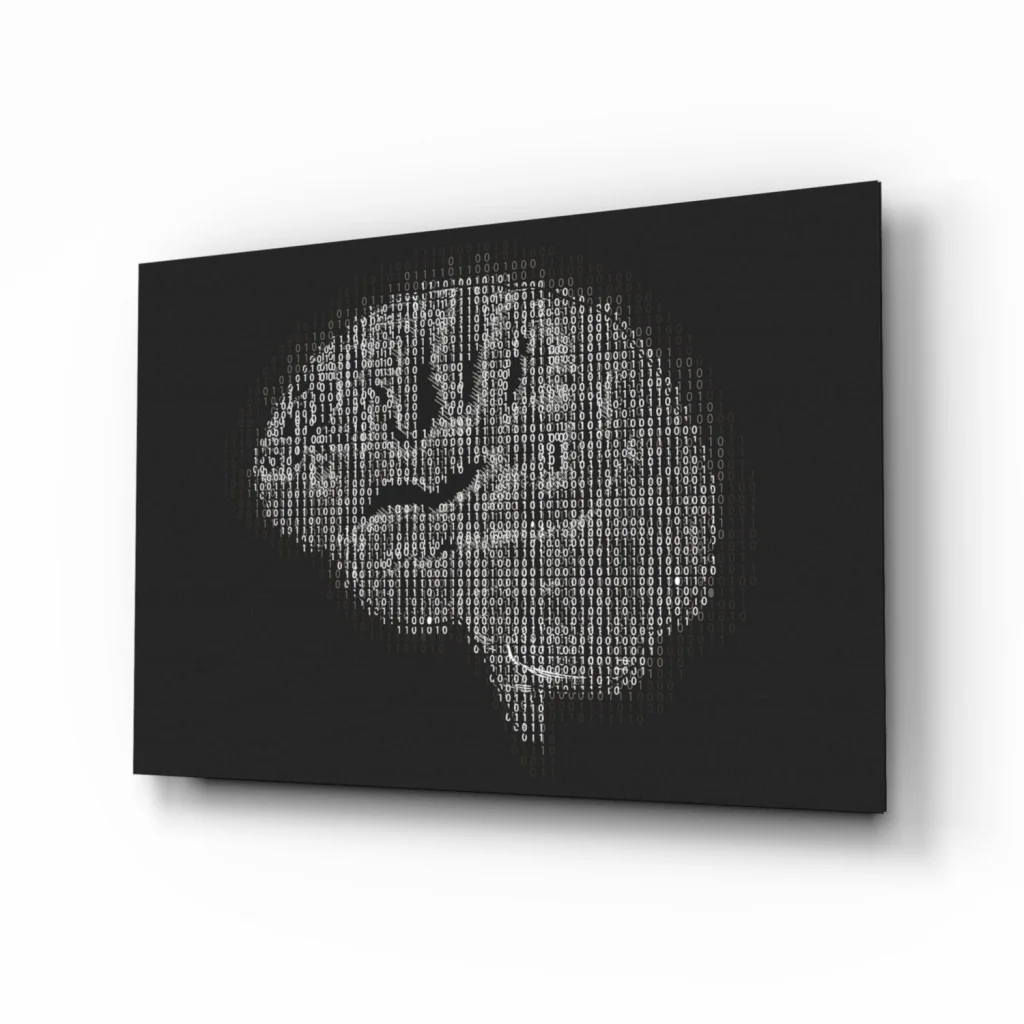 Binary Brain Canvas Wall Art in Striking Black and White | Insigneart USA | vintageantiquesgifts.com