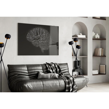 Binary Brain Canvas Wall Art in Striking Black and White | Contemporary Home Wall Art | vintageantiquesgifts.com