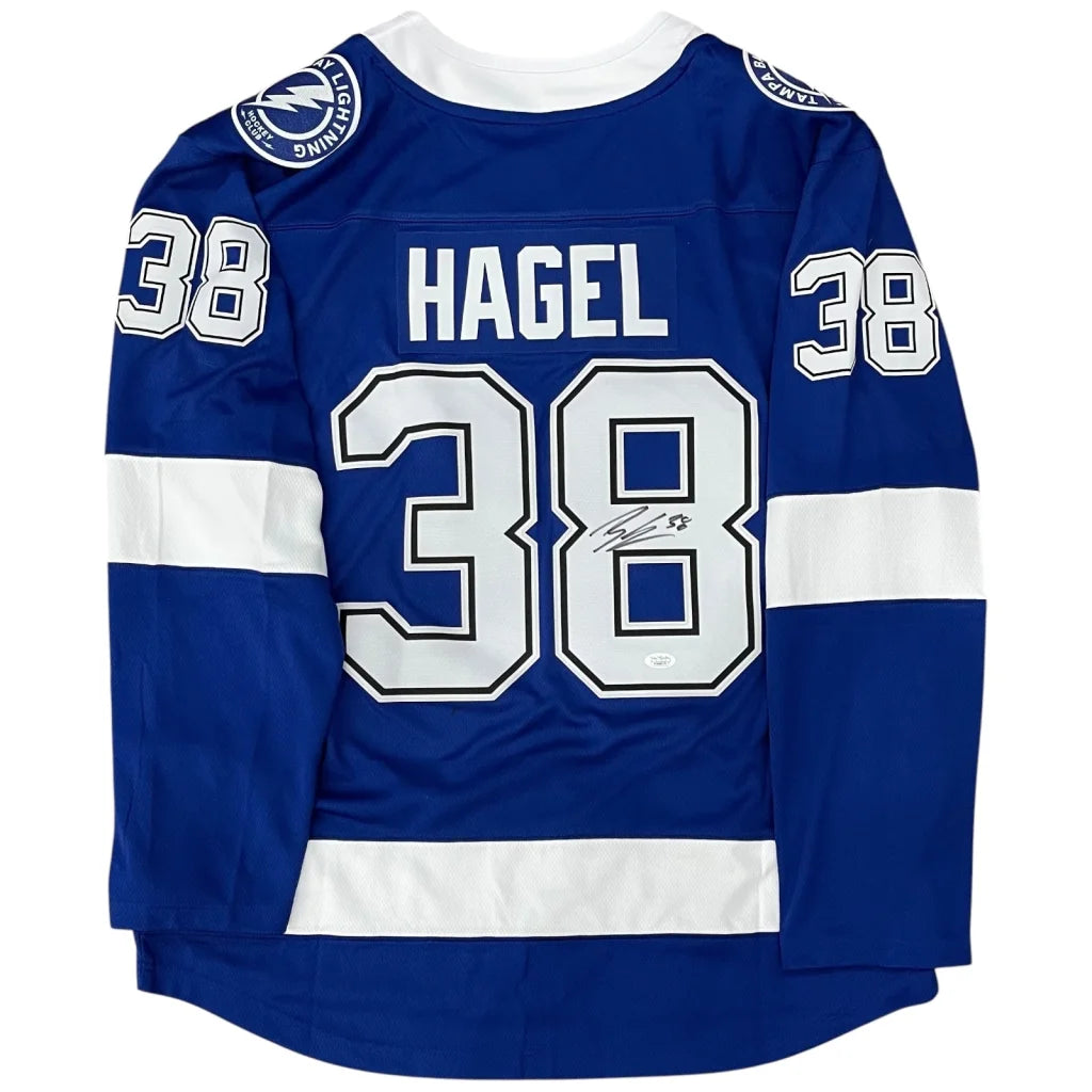 Brandon Hagel autographed Tampa Bay Lightning blue #38 jersey