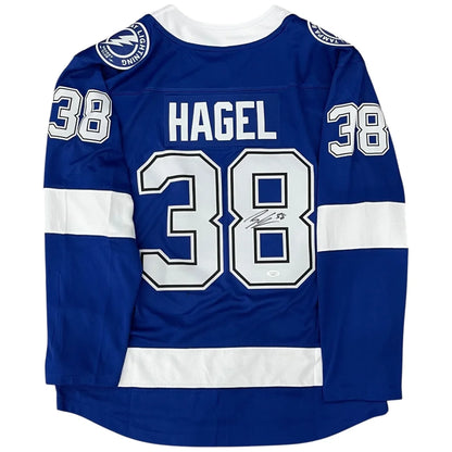 Brandon Hagel autographed Tampa Bay Lightning blue #38 jersey