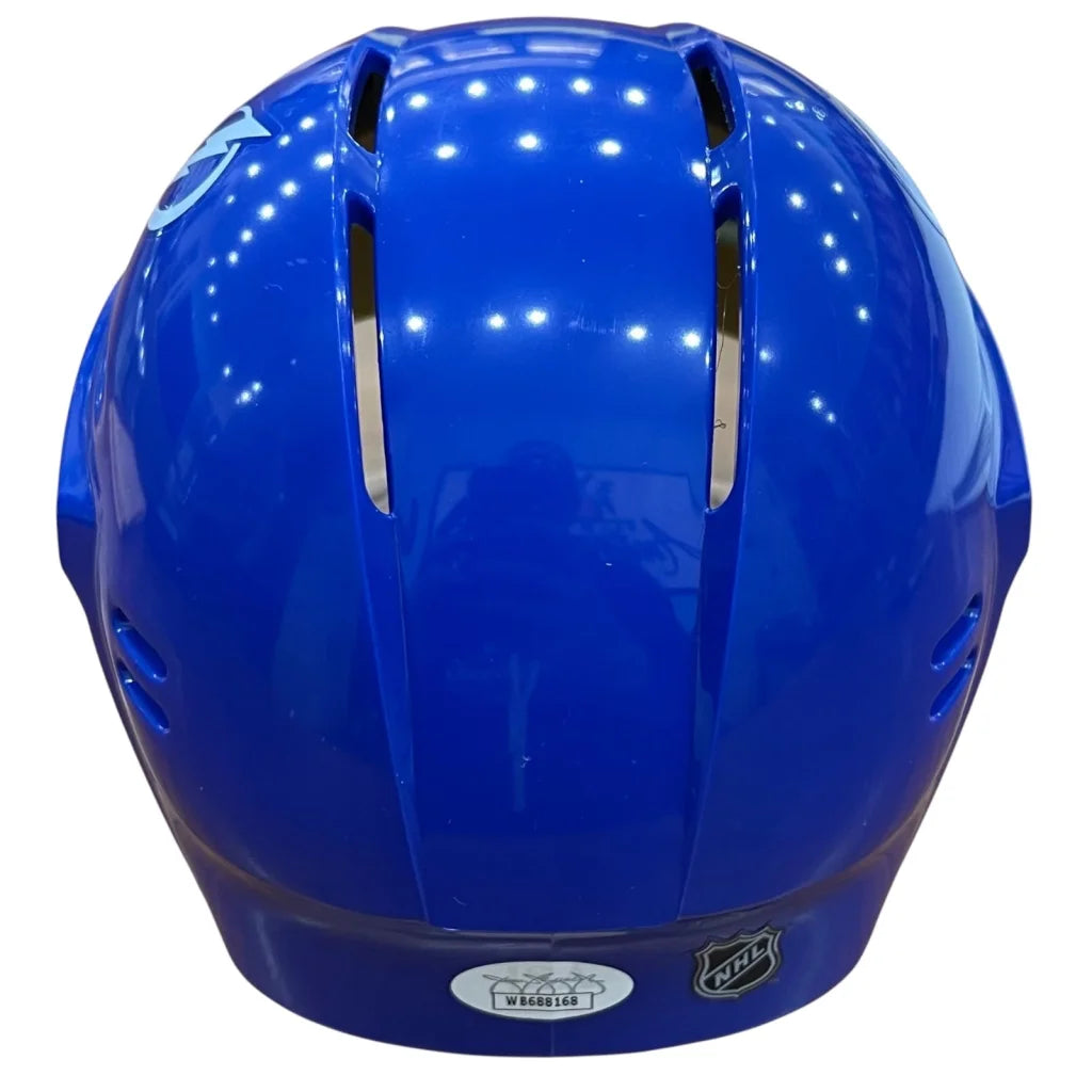 Brandon Hagel autographed Tampa Bay Lightning mini helmet in royal blue Reebok