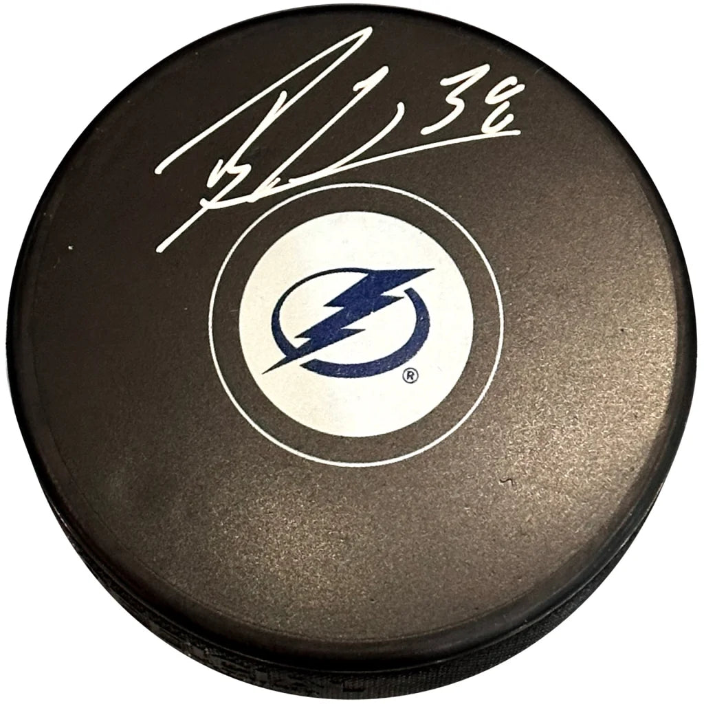 Brandon Hagel autographed Tampa Bay Lightning puck with JSA