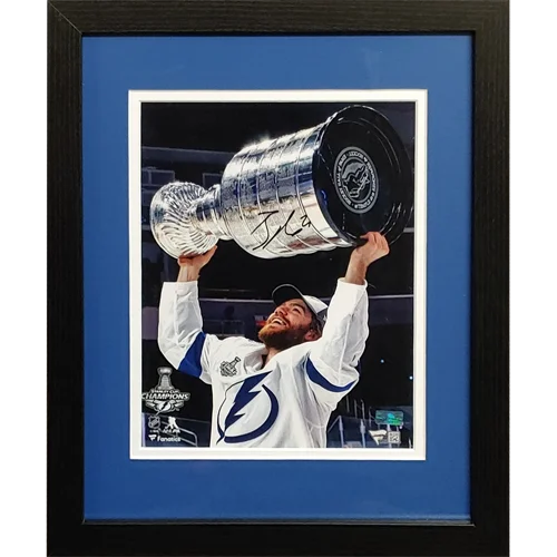Brayden Point autographed Tampa Bay Lightning Stanley Cup framed photo