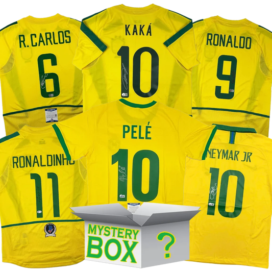 Brazil Soccer Autographed Jersey Mystery Box with PSA JSA or Beckett COA | Hall of Fame Sports Memorabilia | vintageantiquesgifts.com