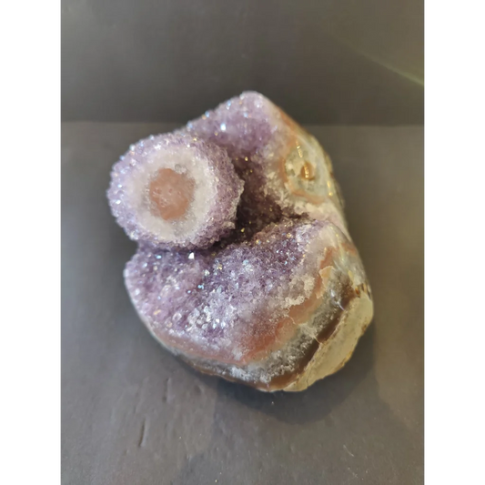 Stunning Brazilian Amethyst Geode with natural stalactite formation
